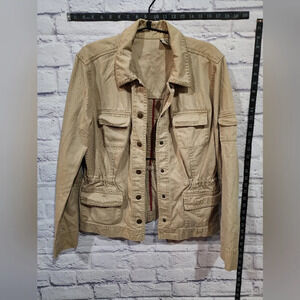 Caribbean Joe safari-inspired tan jacket Size Large
